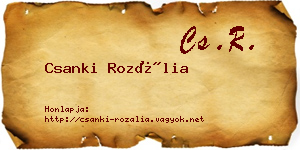 Csanki Rozália névjegykártya